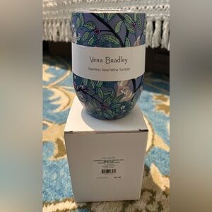 Vera Bradley Stainless Steel Wine Tumbler, Hanging Around Sloth, NIB, Purple